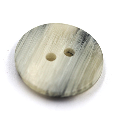 14899 Sullivans 13mm Round Plastic Button 2 Hole - Black With Grey Stripe - 64 In A Tube 