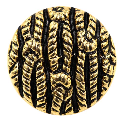14903 Sullivans 13mm Round Plastic Shank Button With Knot Patterns - Gold - 25 In A Tube 