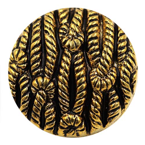14904 Sullivans 18mm Round Plastic Shank Button With Knot Patterns - Gold - 21 In A Tube 