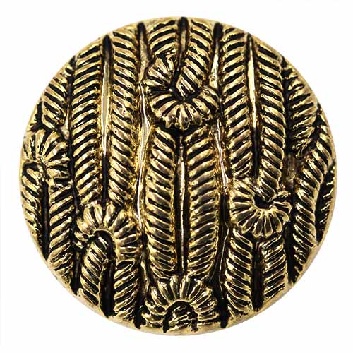 14906 Sullivans 25mm Round Plastic Shank Button With Knot Patterns - Gold - 16 In A Tube 