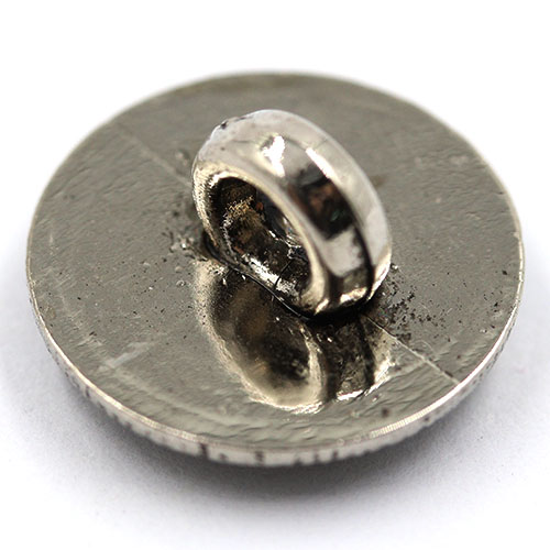 14909 Sullivans 15mm Round Plastic Shank Button - Silver Filigree Pattern - 19 In A Tube