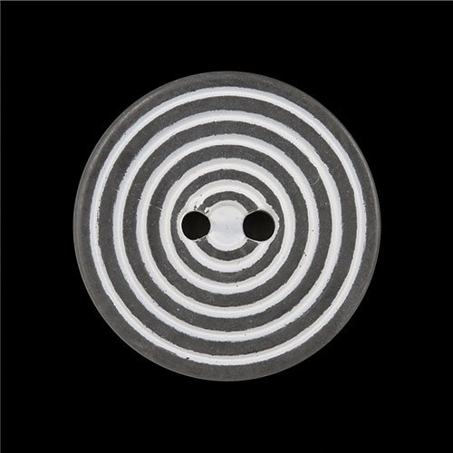 14911 Sullivans 18mm Frosted Plastic Shank Button - White Circles - 18 In A Tube 