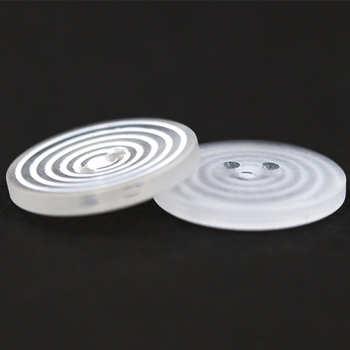 14911 Sullivans 18mm Frosted Plastic Shank Button - White Circles - 18 In A Tube 