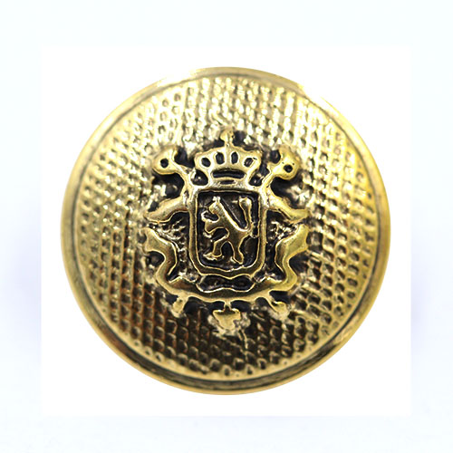 14912 Sullivans 13mm Round Plastic Shank Button With Crest - Gold - 32 In A Tube