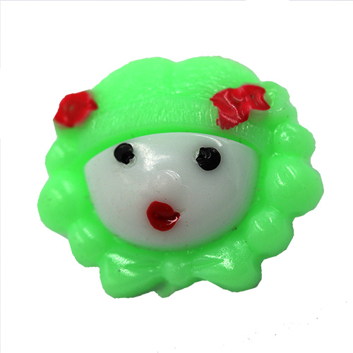 14915 Sullivans Buttons Card - Girl With Green Hair - 6pcs