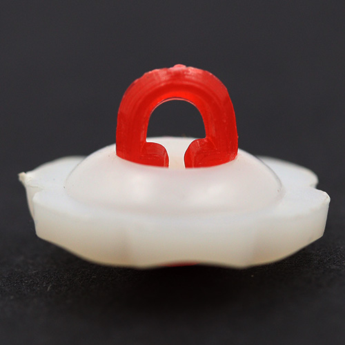 14919 Sullivans Buttons Card - White Flower With Red Centre - 6pcs