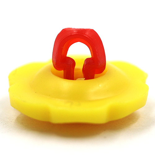 14920 Sullivans Buttons Card - Yellow Flower With Red Centre - 6pcs