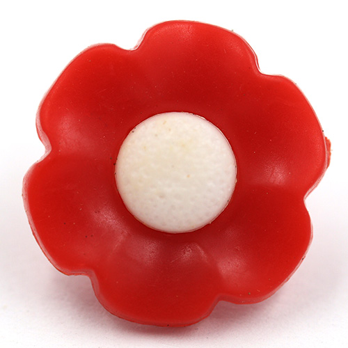 14922 Sullivans Buttons Card - Red Flower With White Centre - 6pcs