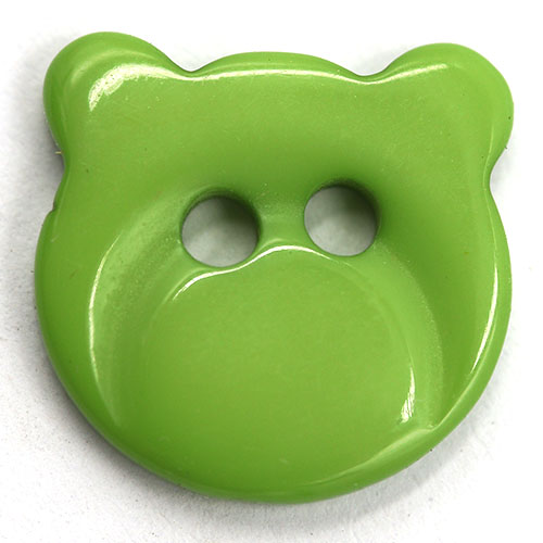 14945 Sullivans Buttons Card - Green Bear Face - 6pcs