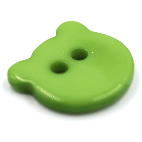 14945 Sullivans Buttons Card - Green Bear Face - 6pcs