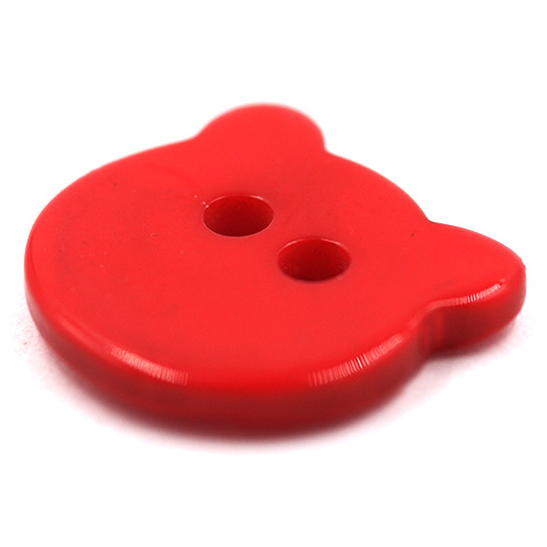 14946 Sullivans Buttons Card - Red Bear Face - 6pcs