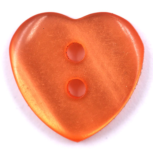 14962 Sullivans Buttons Card - Pearl Orange Heart - 6pcs