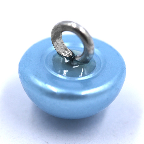 14968 Sullivans 10mm Pearl Plastic Dome Button With Metal Shank - Sky - 36 In A Tube
