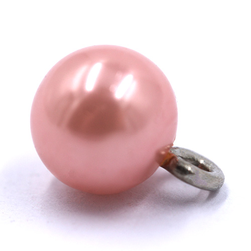 14969 Sullivans 8mm Pearl Ball Plastic Button With Metal Shank - Peach - 37 In A Tube