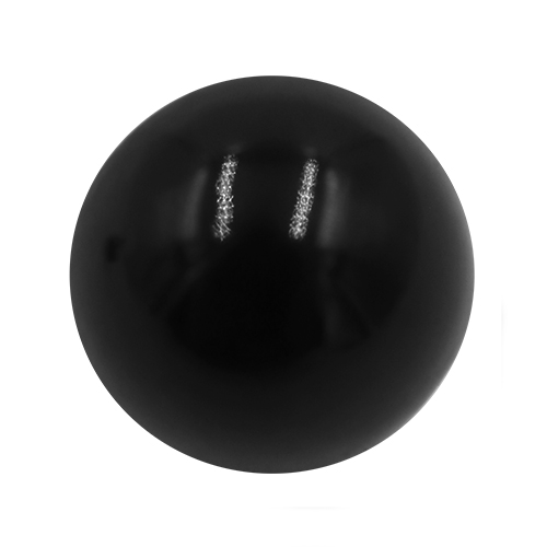 14970 Sullivans 8mm Pearl Ball Plastic Button With Metal Shank - Black - 37 In A Tube