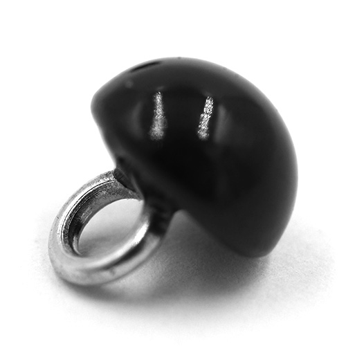 14970 Sullivans 8mm Pearl Ball Plastic Button With Metal Shank - Black - 37 In A Tube