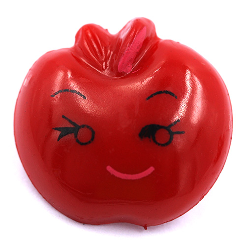 14987 Sullivans 18mm Kids Plastic Shank Button - Apple Face - Red - 35 In A Tube