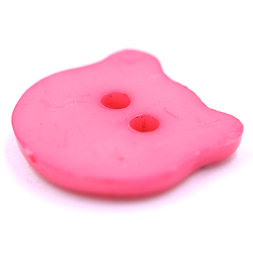 14996 Sullivans 13mm Kids Plastic Button - Two Eyed Hot Pink Cat - 35 In A Tube