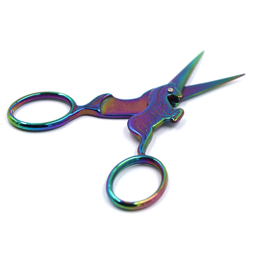 15014 Sullivans 100mm Heirloom Embroidery Scissors - Rainbow - Unicorn