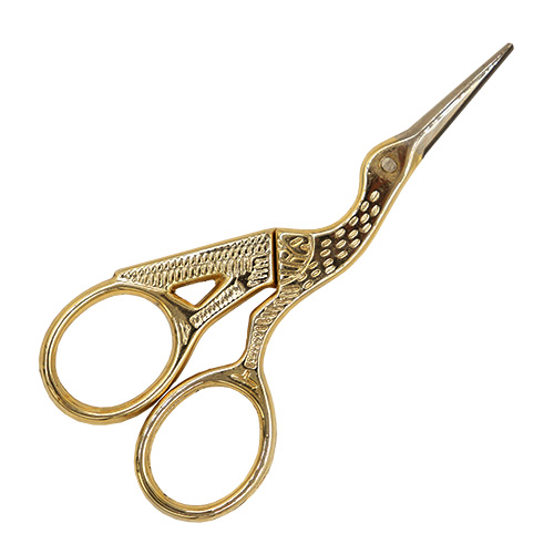 15025 Sullivans 90mm Heirloom Embroidery Scissors - Gold - Stork