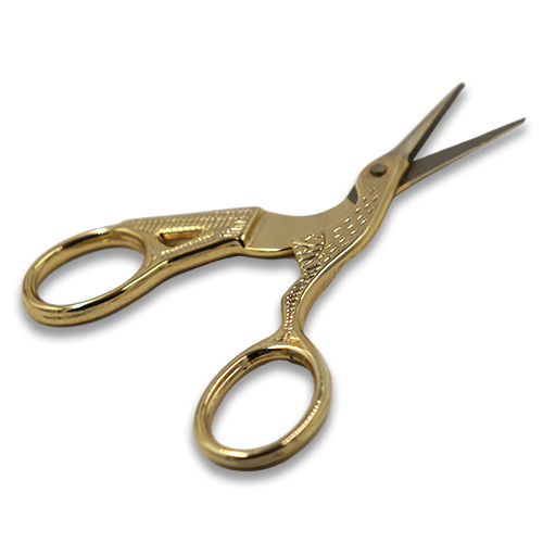 15025 Sullivans 90mm Heirloom Embroidery Scissors - Gold - Stork