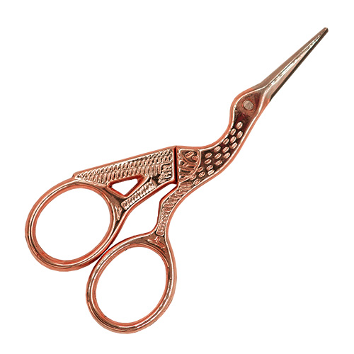 15027 Sullivans 90mm Heirloom Embroidery Scissors - Rose Gold - Stork