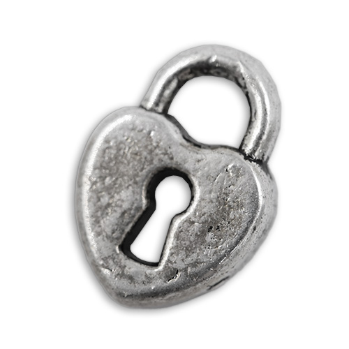 15193 Sullivans Charms - Silver Heart Lock - 50 In A Tube