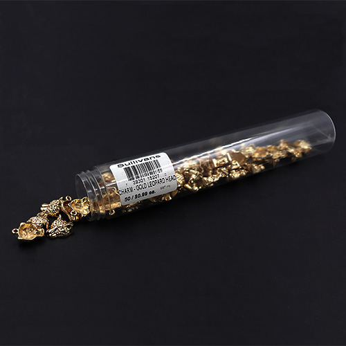 15207 Sullivans Charms - Gold Leopard Head - 50 In A Tube