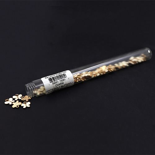 15291 Sullivans Charms - White & Gold Butterfly - 50 In A Tube