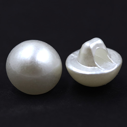 15294 Sullivans 8mm Round Plastic Pearl Dome Shank Button - White - 70 In A Tube