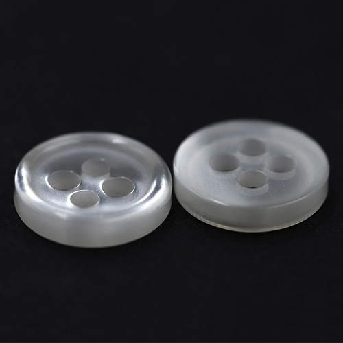 15304 Sullivans 10mm Round Plastic Button 4 Hole - Clear - 47 In A Tube