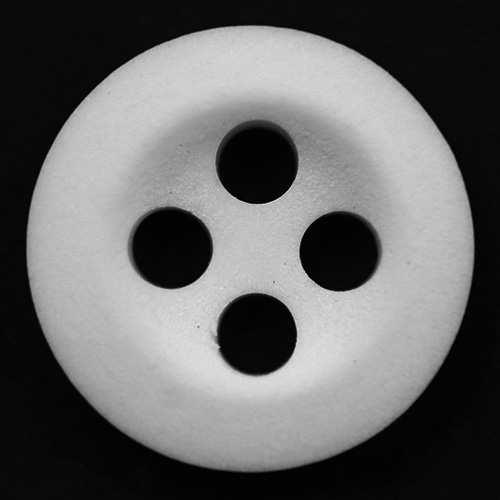 15307 Sullivans 10mm Round Plastic Opaque Button 4 Hole - White - 47 In A Tube