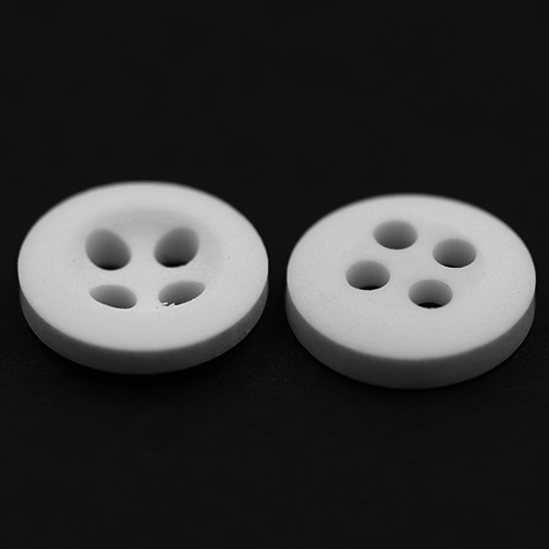 15307 Sullivans 10mm Round Plastic Opaque Button 4 Hole - White - 47 In A Tube