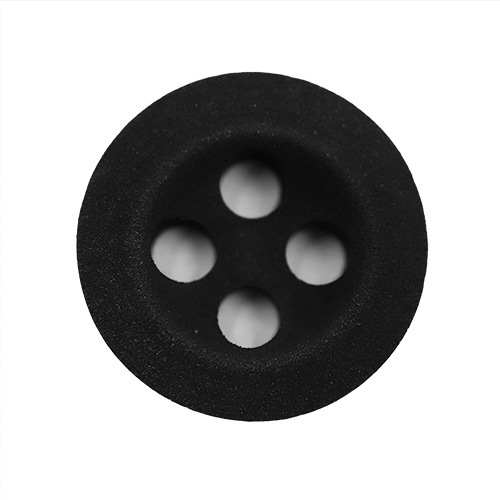 15308 Sullivans 10mm Round Plastic Opaque Button 4 Hole - Black - 47 In A Tube