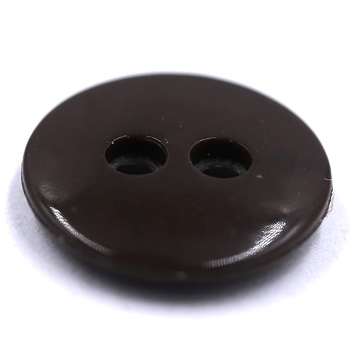 15312 Sullivans 12mm Round Plastic Rimmed Button 2 Hole - Brown - 150 In A Tube