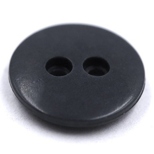 15313 Sullivans 12mm Round Plastic Rimmed Button 2 Hole - Dark Grey - 150 In A Tube