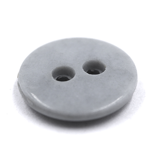 15314 Sullivans 12mm Round Plastic Rimmed Button 2 Hole - Light Grey - 150 In A Tube