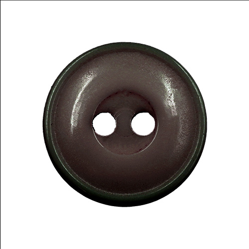 15316 Sullivans 15mm Round Plastic Rimmed Button 2 Hole - Dark Brown - 189 In A Tube