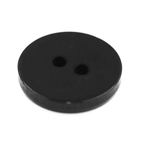 15317 Sullivans 15mm Round Plastic Rimmed Button 2 Hole - Black - 189 In A Tube
