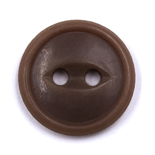 15321 Sullivans 15mm Round Plastic Rimmed Button 2 Hole - Light Brown - 189 In A Tube