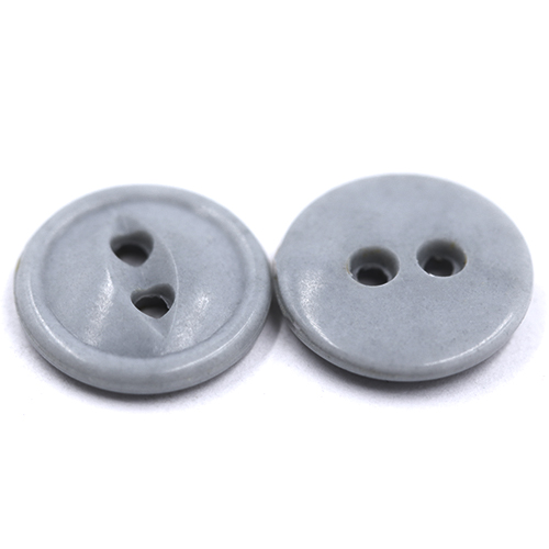 15322 Sullivans 15mm Round Plastic Rimmed Button 2 Hole - Light Grey - 189 In A Tube