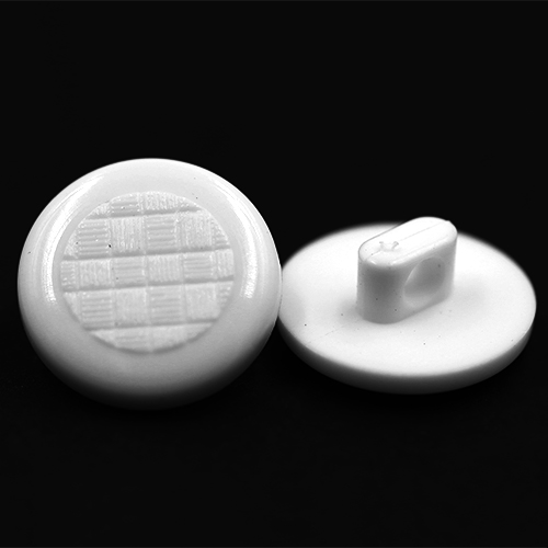 15328 Sullivans 14mm Round Plastic Shank Button - White Checkerboard - 34 In A Tube