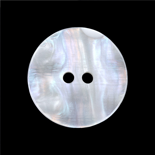 15334 Sullivans 21mm Round Plastic Pearlised Button 2 Hole - White - 30 In A Tube