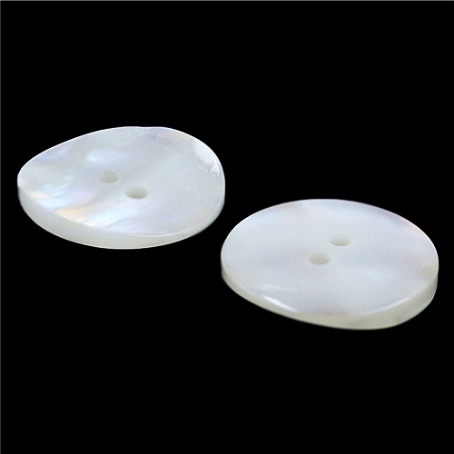 15334 Sullivans 21mm Round Plastic Pearlised Button 2 Hole - White - 30 In A Tube