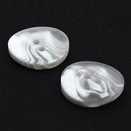 15340 Sullivans 20mm Round Plastic Button 2 Hole - Clear/opaque Swirled Pattern - 55 In A Tube