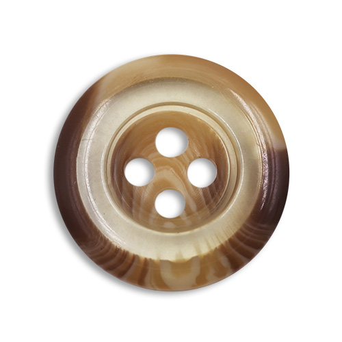 15369 Sullivans 18mm Round Plastic Button 4 Hole  - Natural/caramel Two Tone Effect - 31 In A Tube