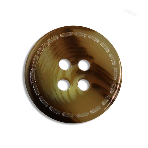15377 Sullivans 18mm Round Plastic Button 4 Hole With Slotted Perforated Border - Natural - 55 In A Tube
