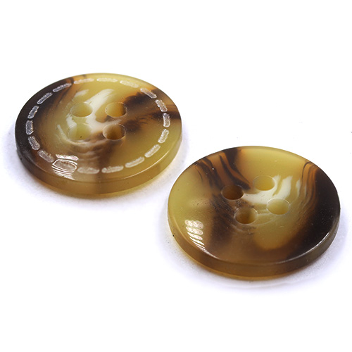 15377 Sullivans 18mm Round Plastic Button 4 Hole With Slotted Perforated Border - Natural - 55 In A Tube