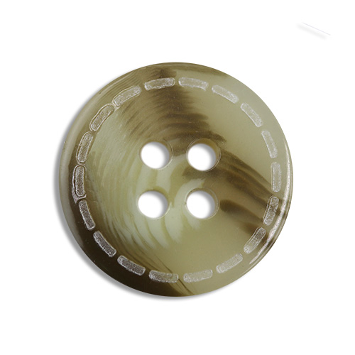 15378 Sullivans 18mm Round Plastic Button 4 Hole With Slotted Perforated Border - Beige - 55 In A Tube