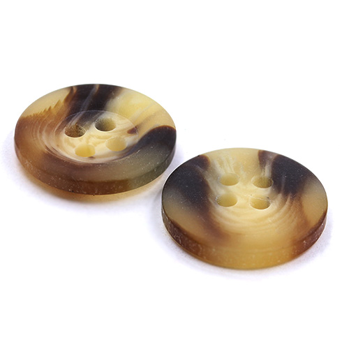 15390 Sullivans 18mm Round Plastic Button 4 Hole - Two Tone Caramel - 46 In A Tube
